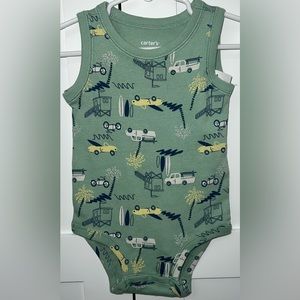4/$10 •Carters 9m trucks/surfboard themed tank top onesie🌴NWT🌴